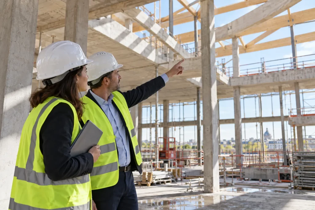 AMO en visite de chantier avec le maître d'ouvrage