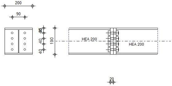 Schema cote de l assemblage poutre-poutre HEA 200 Paris 20e arrondissement L adresse precise n est pas renseignee dans la note